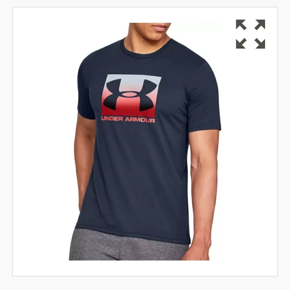 UNDER ARMOUR MEN BLUE WITH ORANGE LOGO SIZE LARGE